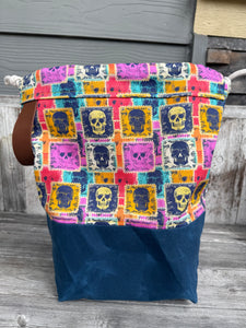 Like A Boss - Skeleton party/navy waxed canvas