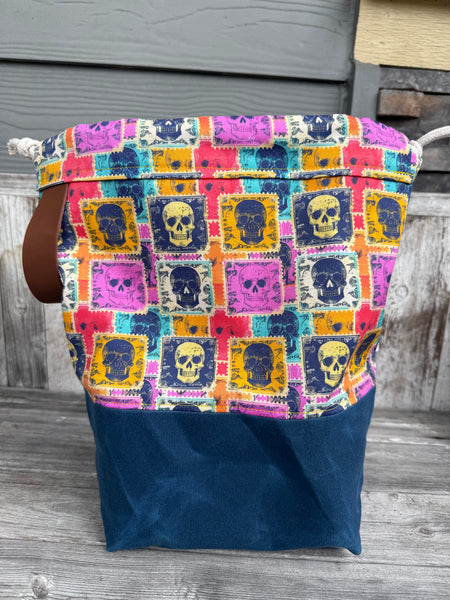 Like A Boss - Skeleton party/navy waxed canvas