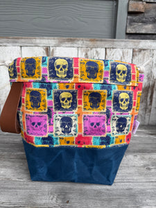 Lil Boss - Skeleton party/navy waxed canvas
