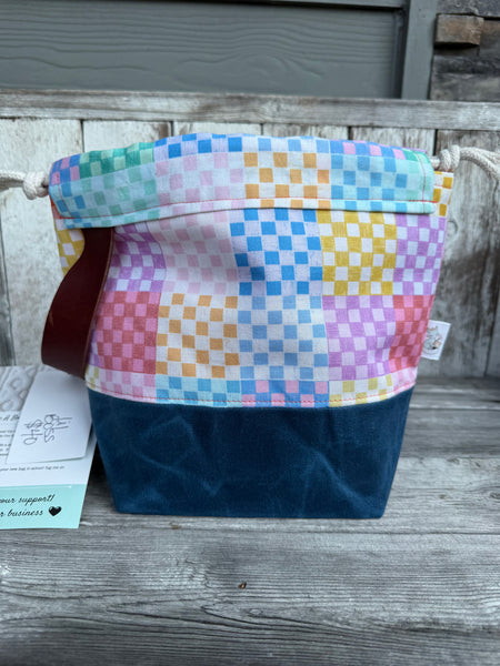 Lil Boss - all checked out with waxed denim